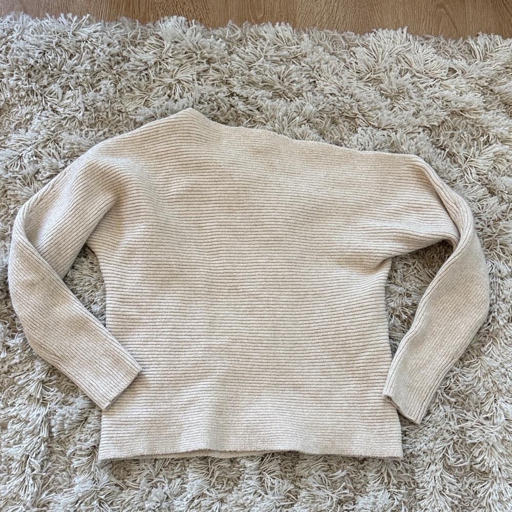 Treasure & Bond Asymmetrical Cream Sweater